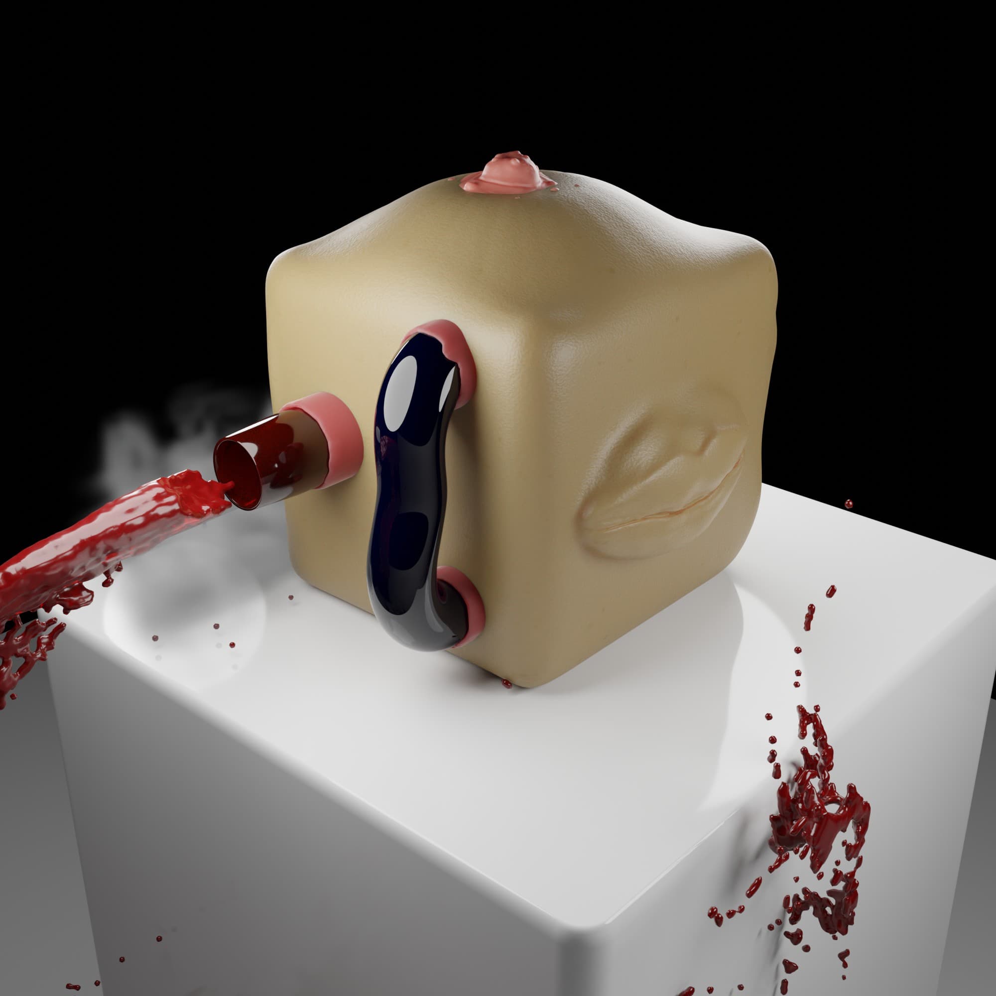 Rendering of human cube